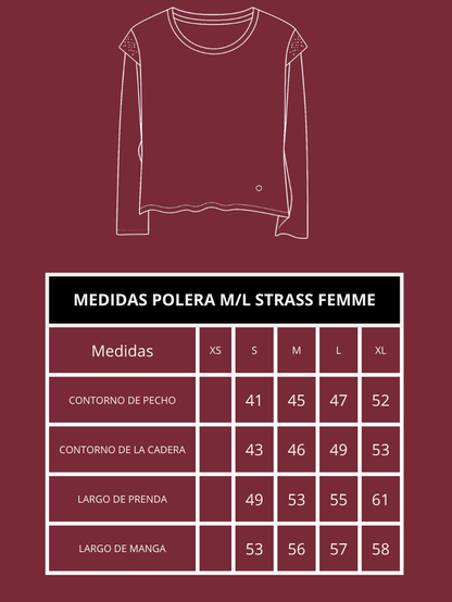 Polera Manga Larga Strass Femme 0305