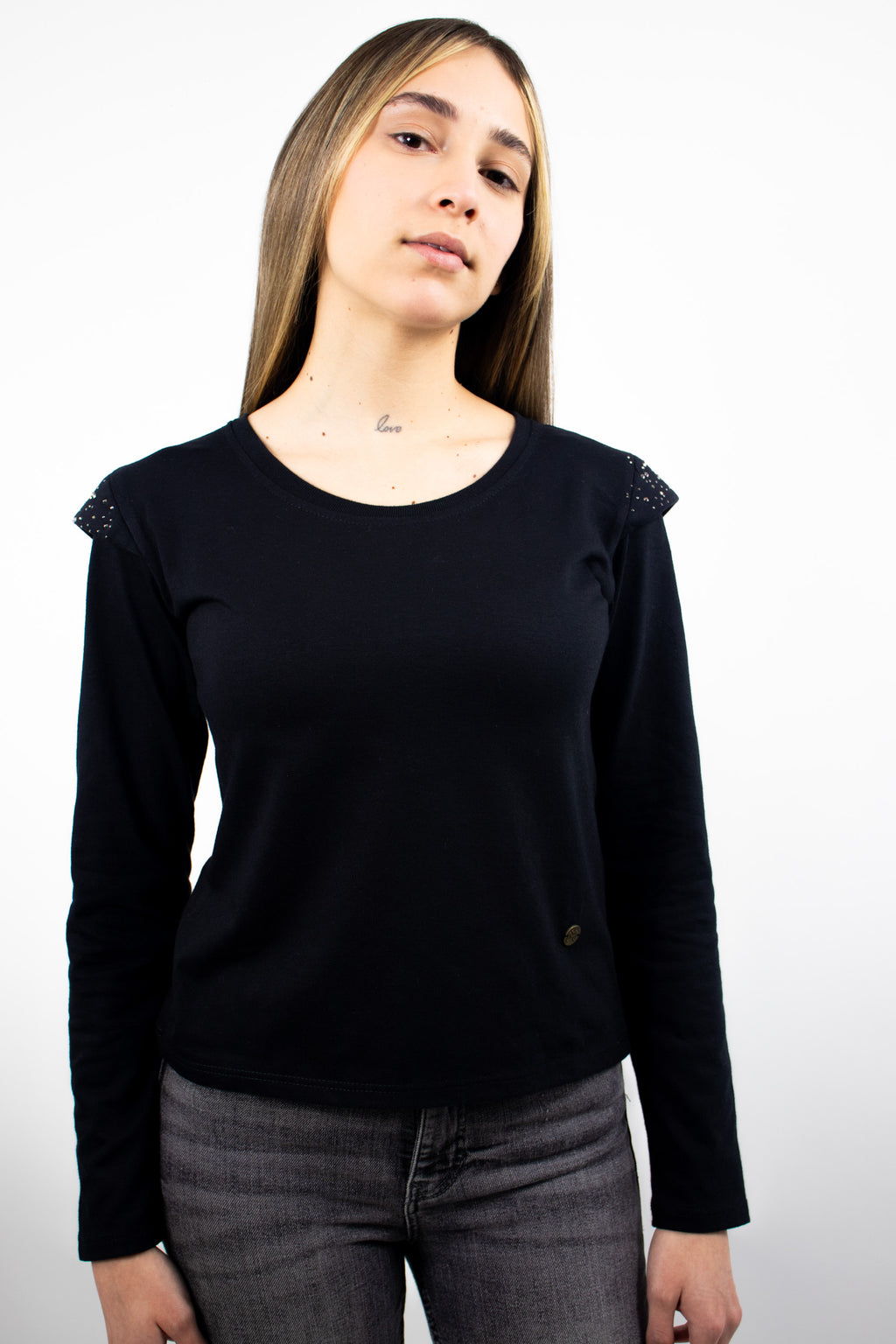 Polera Manga Larga Strass Femme 0305