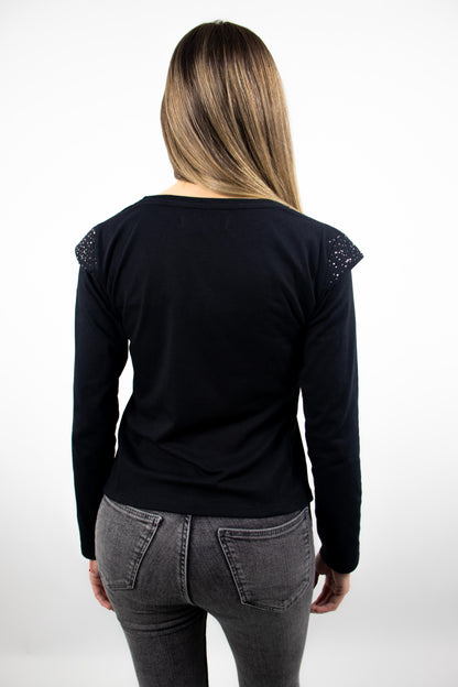 Polera Manga Larga Strass Femme 0305