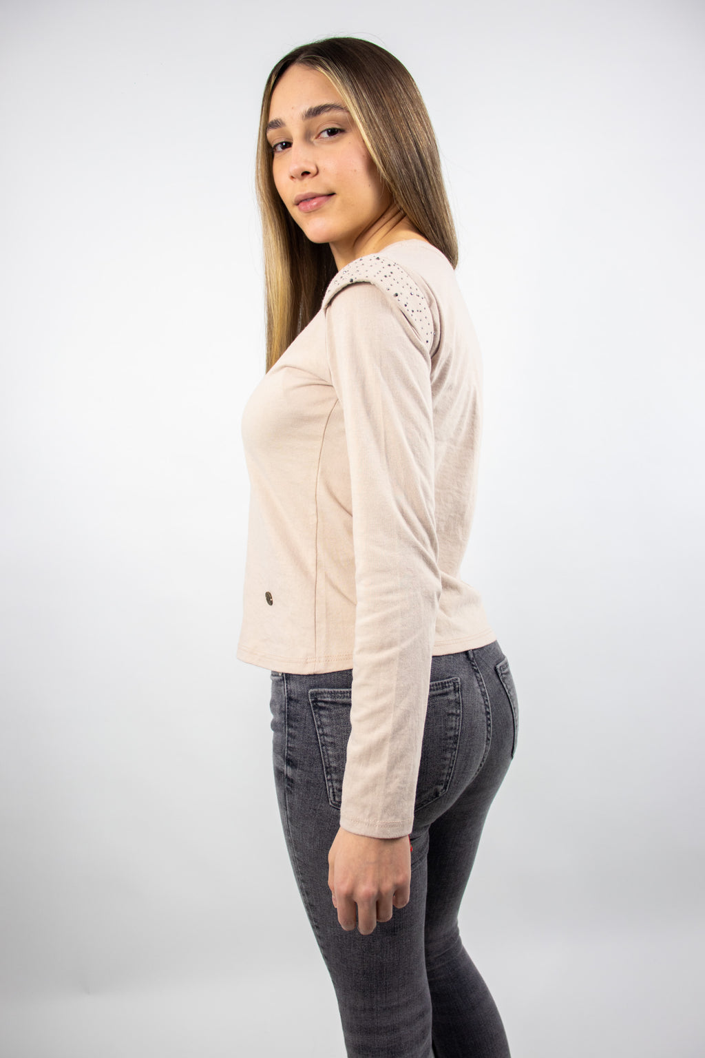 Polera Manga Larga Strass Femme 0304