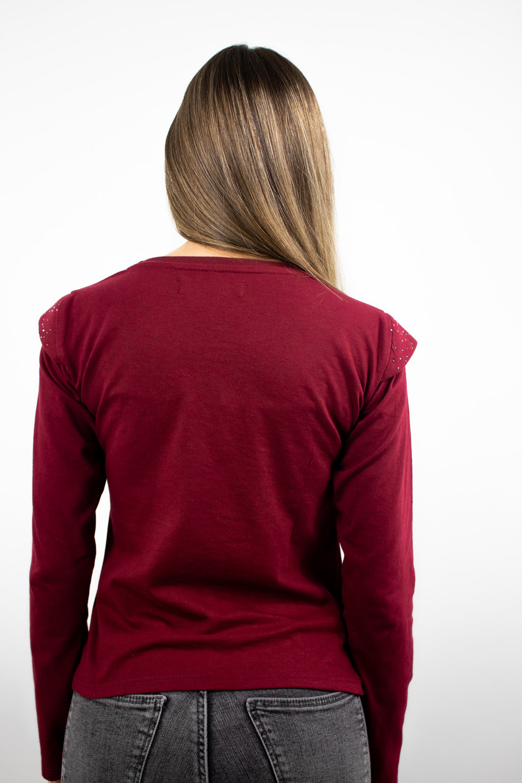 Polera Manga Larga Strass Femme 0302