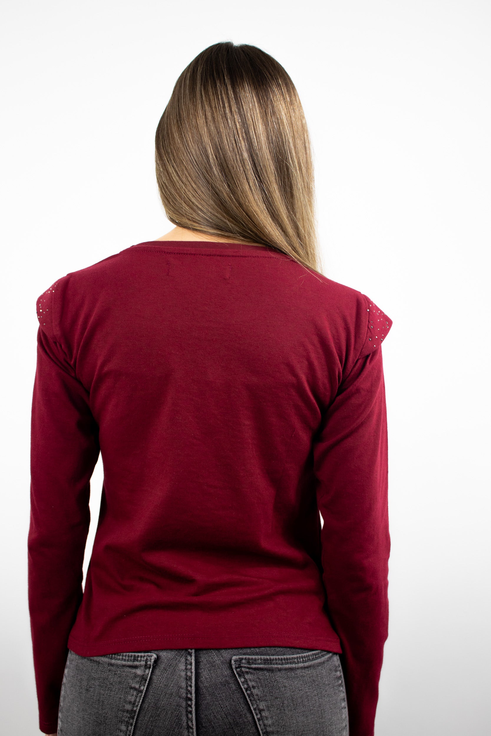 Polera Manga Larga Strass Femme 0302