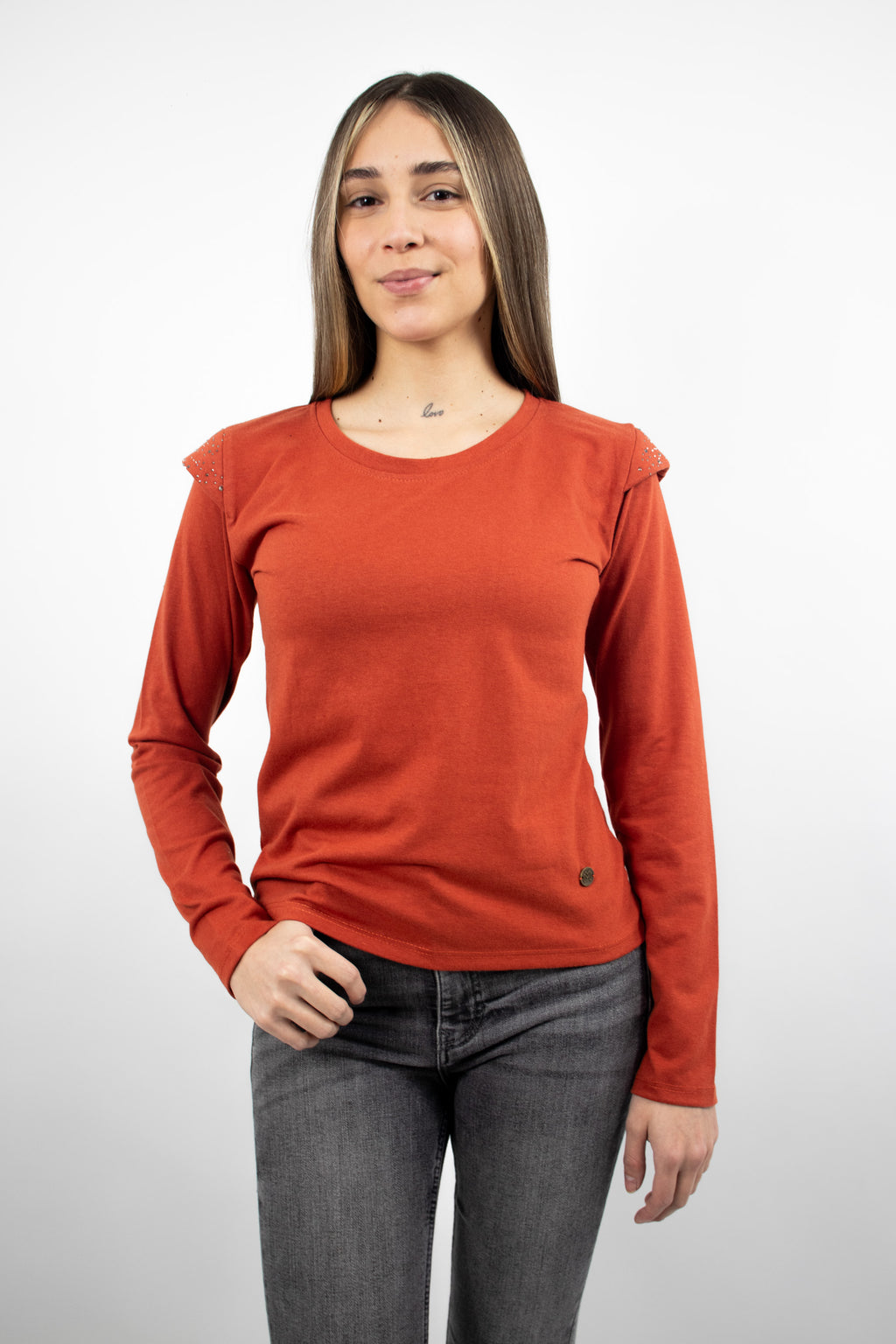 Polera Manga Larga Strass Femme 0303