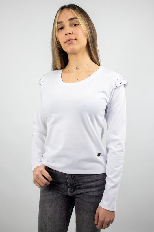 Polera Manga Larga Strass Femme 0301