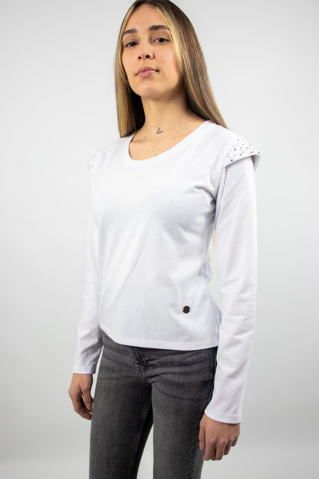 Polera Manga Larga Strass Femme 0301