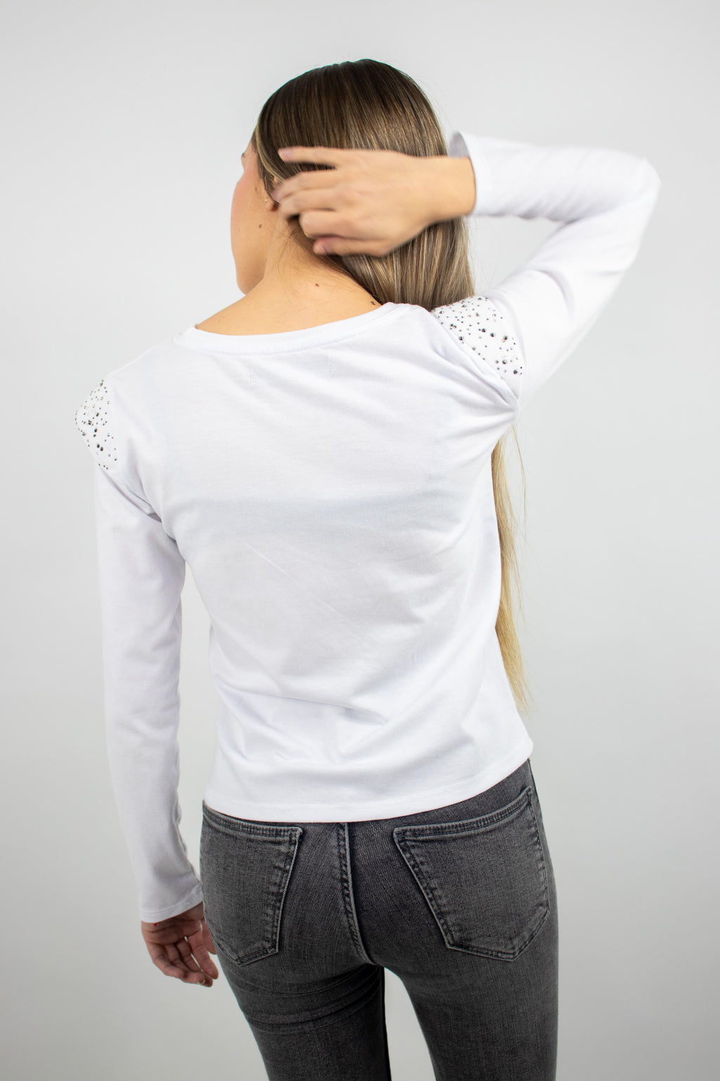 Polera Manga Larga Strass Femme 0301