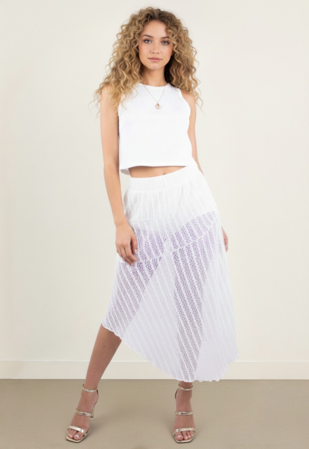 Falda Malla Sicilia Blanco